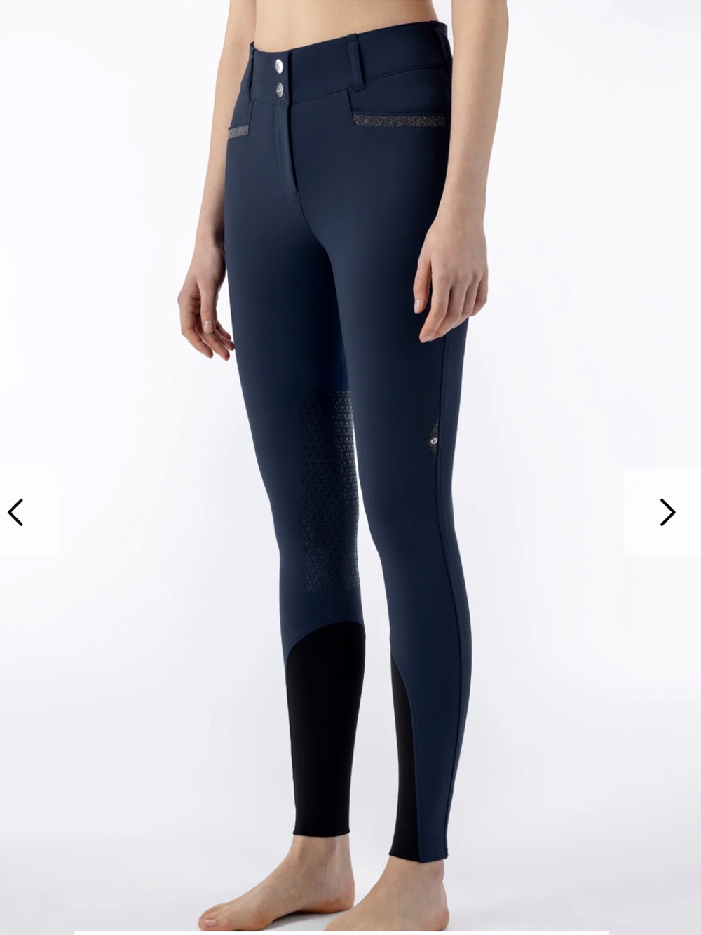 Equiline Crystalek Knee Grip Breeches Navy Blue 42 NWT Equestrian Riding Pants